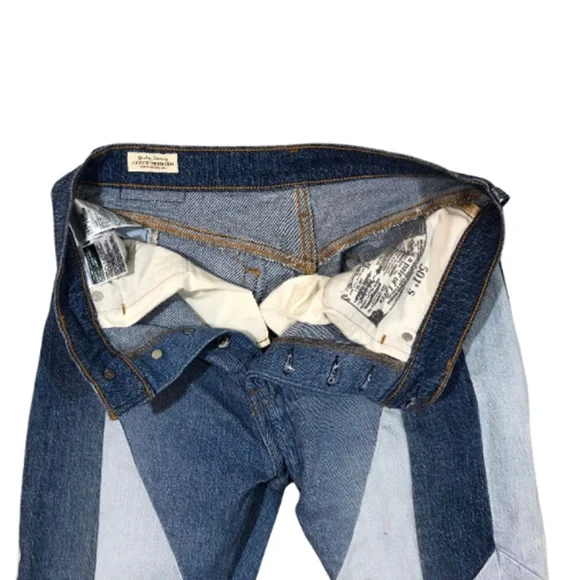LEVI'S 501® Patchwork Stretch Skinny Blue Jeans Size 30x26 - Picture 6 of 9